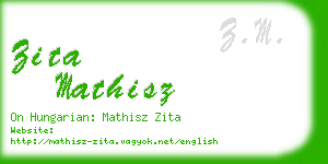 zita mathisz business card